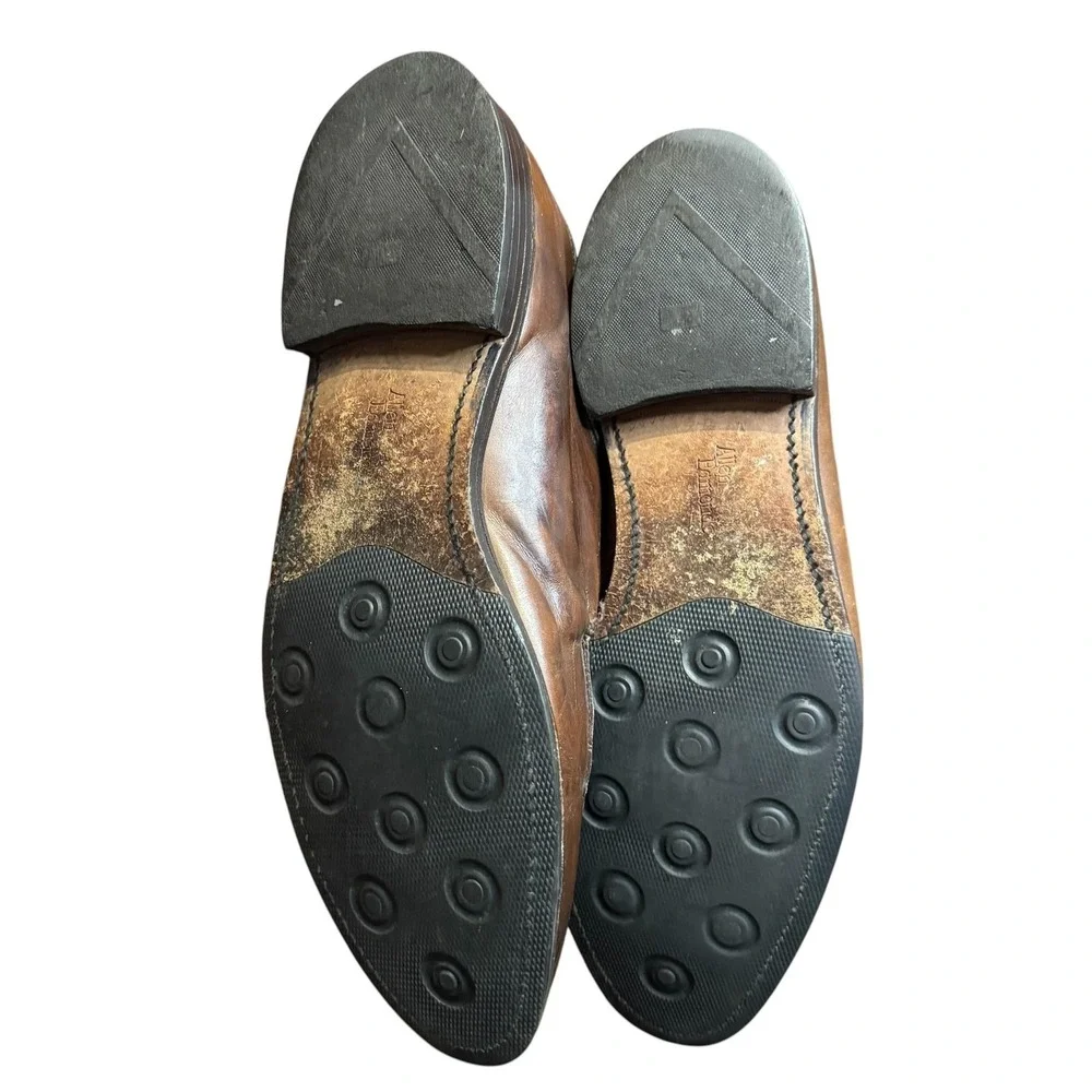 Allen Edmonds Thayer Shoes Mens Size 12 Brown Leather Monk Strap Dress Buckle